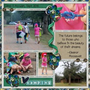 Eleanor Roosevelt quote using Scouting is for Girls Digital Scrapbook Layout by Stacy