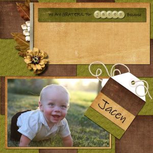 Grateful for Jacen digital scrapbook layout by Shilo