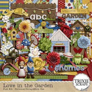 Love In The Garden digital scrapbook kit