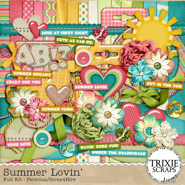 Summer Lovin' digital scrapbook kit by Trixie Scraps