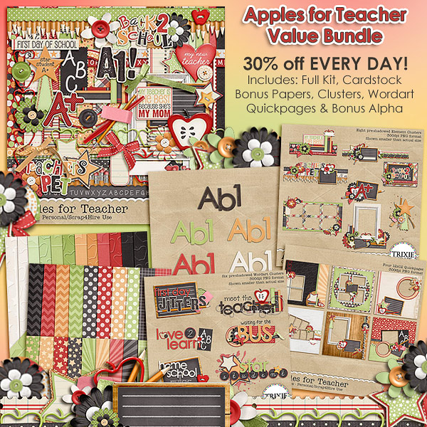 Trixie Scraps' Apples for Teacher Value Bundle