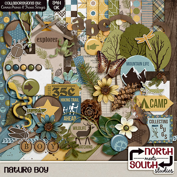 Nature Boy digital scrapbook kit by North Meets South Studios