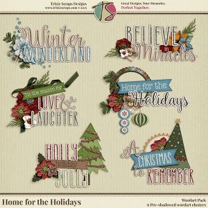 Home for the Holidays Digital Scrapbooking Wordart