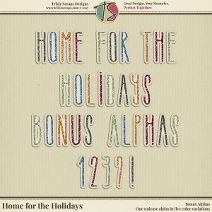 Home for the Holidays Digital Scrapbooking Bonus Alphas