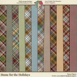 Home for the Holidays Digital Scrapbooking Bonus Papers