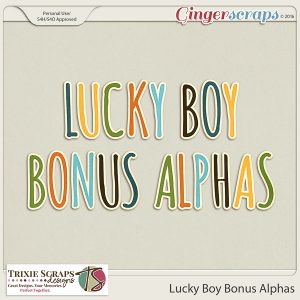 Lucky Boy Digital Scrapbooking Bonus Alphas