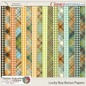 Lucky Boy Digital Scrapbooking Bonus Papers