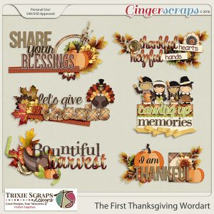 The First Thanksgiving Wordart