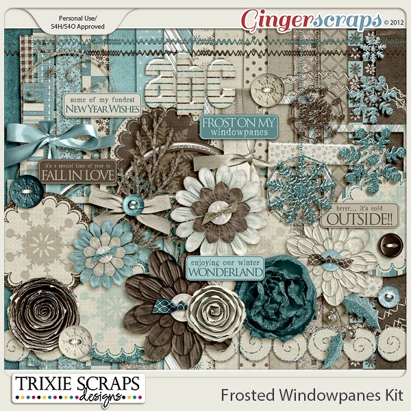 Frosted Windowpanes Digital Scrapbooking Kit by Trixie Scraps Designs