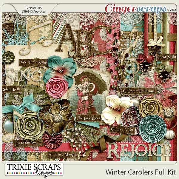Winter Carolers Digital Scrapbook Kit by Trixie Scraps Designs