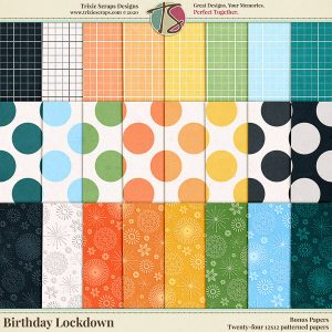 Birthday Lockdown Digital Scrapbooking Bonus Papers