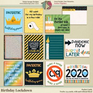 Birthday Lockdown Digital Scrapbooking Pocket Cards