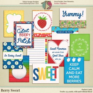 Berry Sweet Digital Scrapbooking Pocket Cards