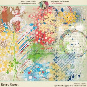 Berry Sweet Digital Scrapbooking Painted Accents