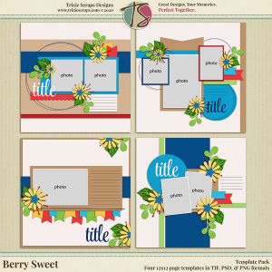 Berry Sweet Digital Scrapbooking Templates